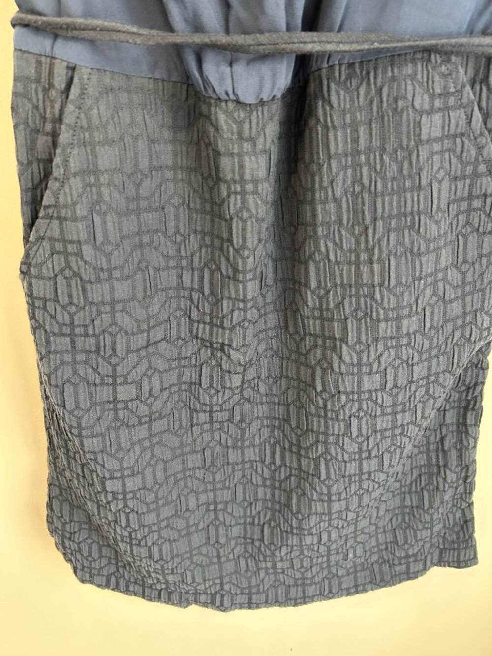 Marc by Marc Jacobs Silk Top Dress Navy Mixed Media Mini Size 4 Work Chic - Picture 5 of 11